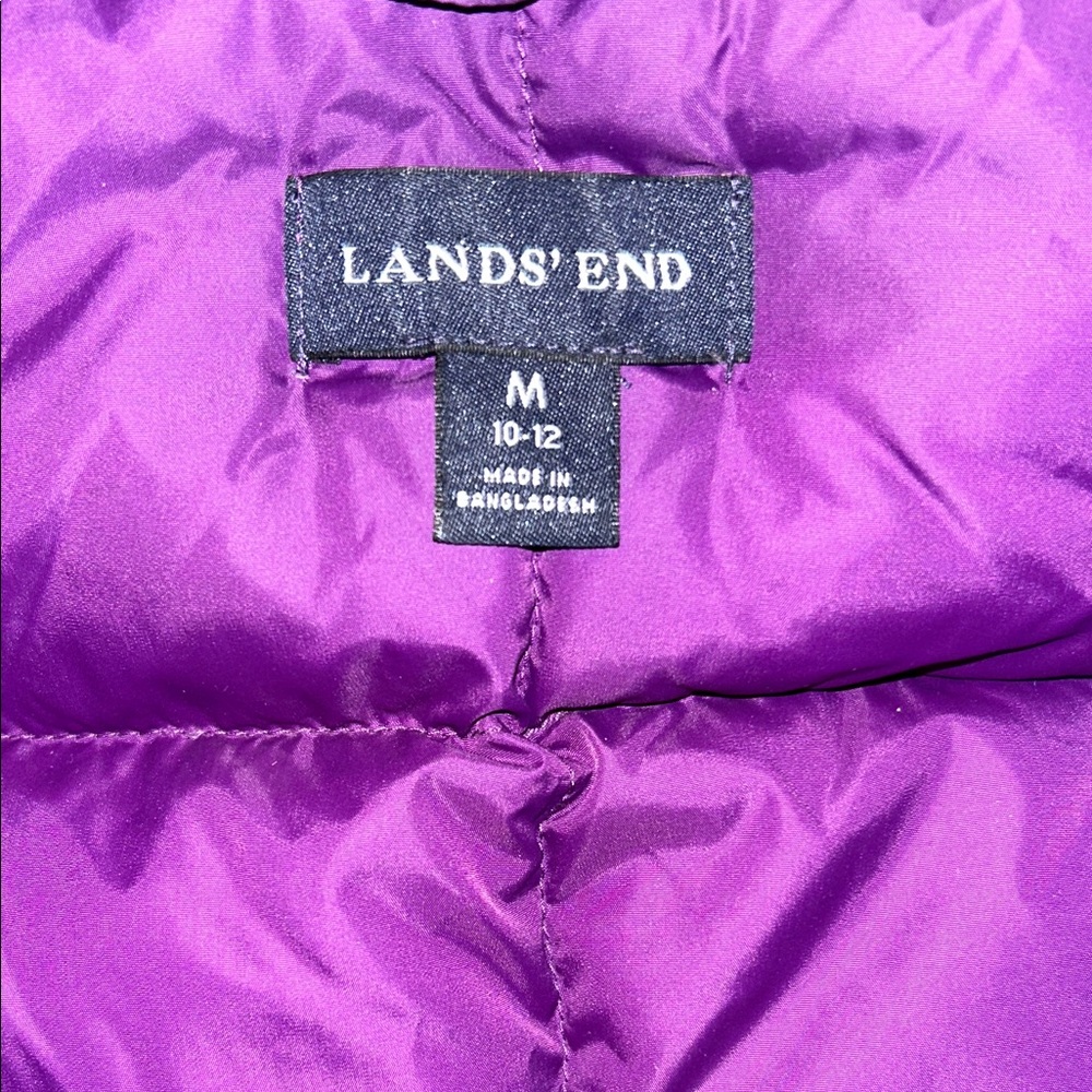 Lands' End Vibrant Purple Puffer Down Vest - Picture 3 of 5